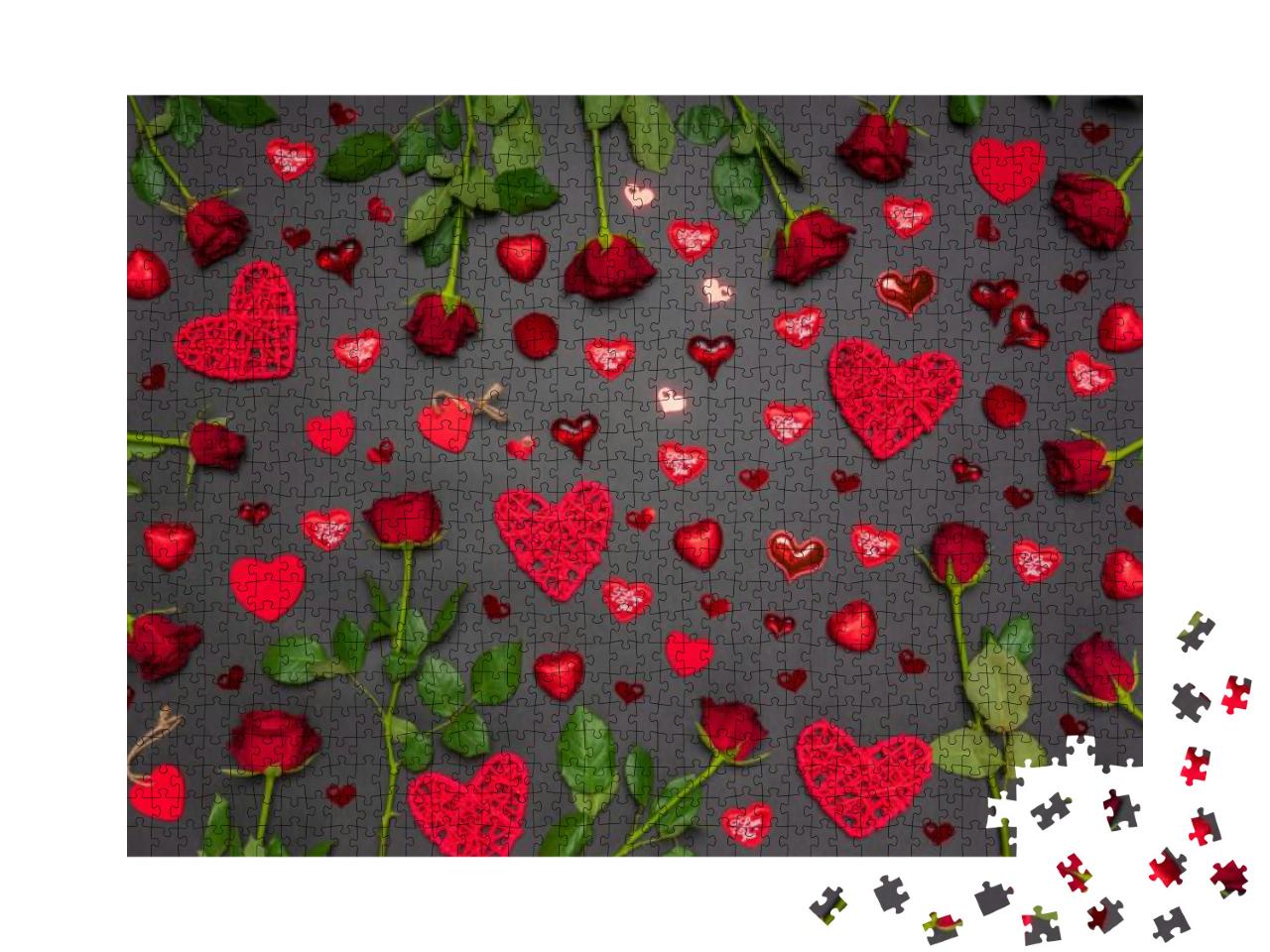 Puzzle 1000 Teile „Romantische Dekoration zum Valentinstag“