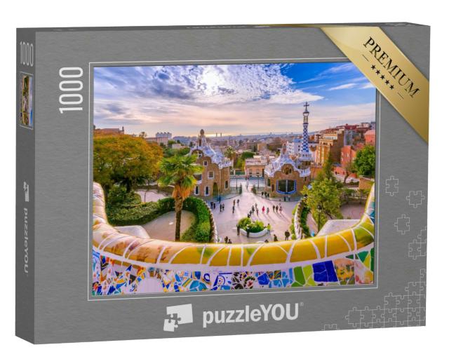 Puzzle 1000 Teile „Blick auf die Stadt vom Park Güell in Barcelona, Spanie“