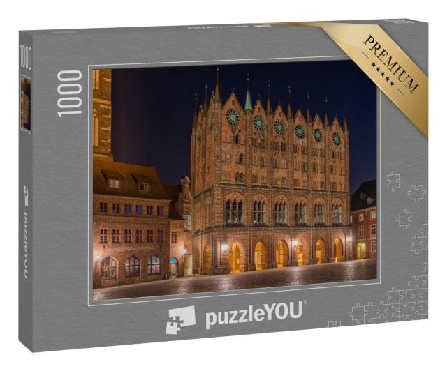 Puzzle 1000 Teile „Historisches Backsteinrathaus von Stralsund, Mecklenburg-Vorpommern“