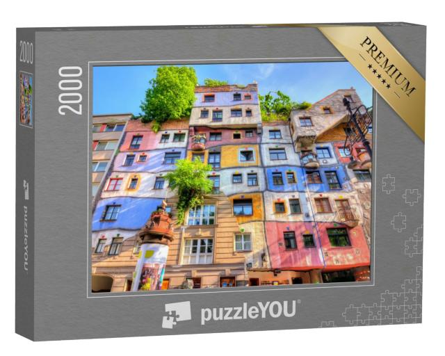 Puzzle 2000 Teile „Hundertwasserhaus in Wien, Österreich“