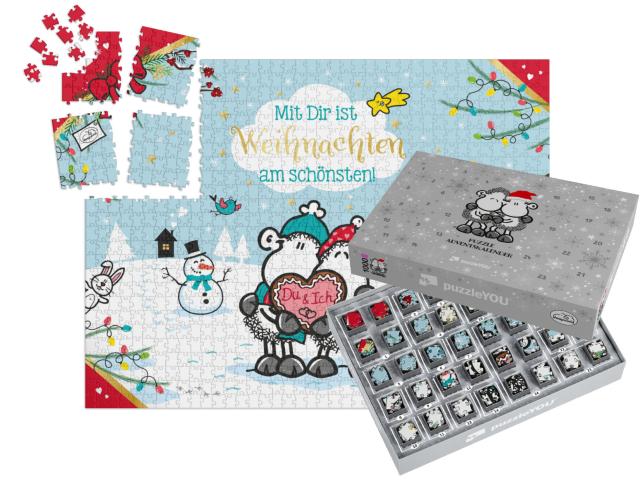 Puzzle-Adventskalender „sheepworld – Mit Dir“