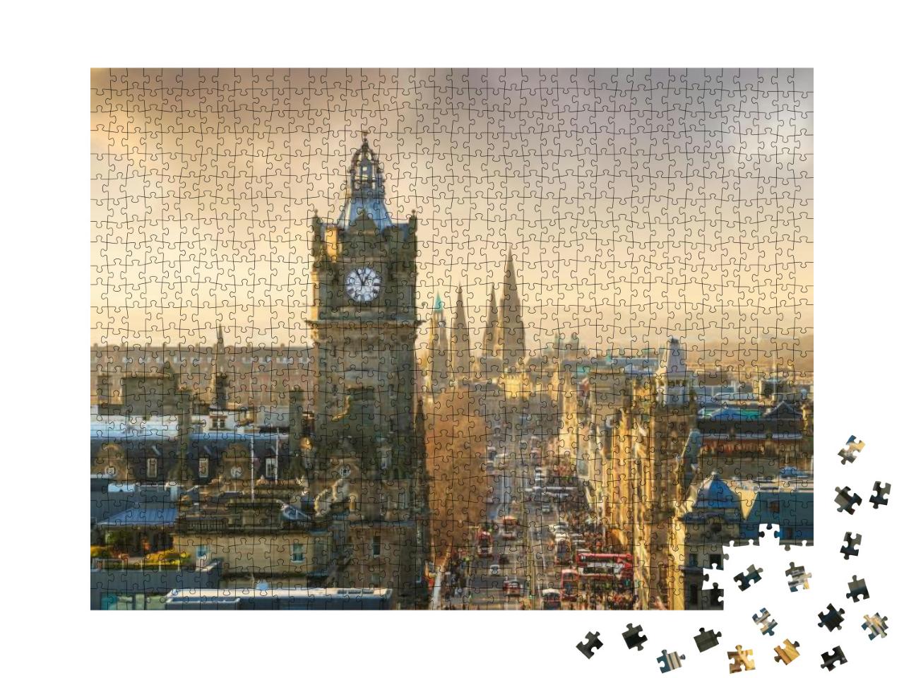 Puzzle 1000 Teile „Altstadt von Edinburgh mit Schloss, Schottland“