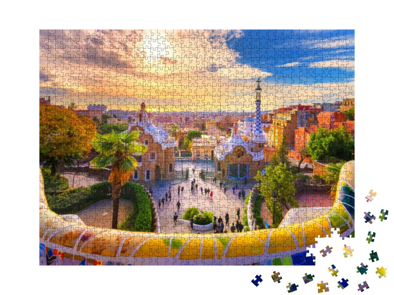 Puzzle 1000 Teile „Blick auf Barcelona vom Park Güell in Barcelona, Spanien“