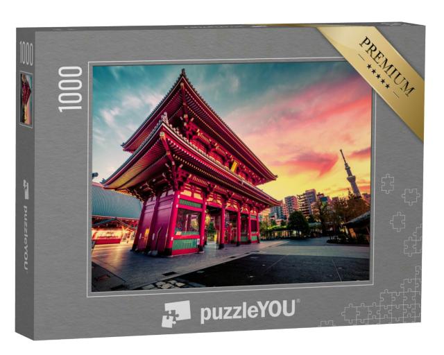 Puzzle 1000 Teile „Tokio: Sensoju-Tempel, im Hintergrund der Tokyo Skytree“