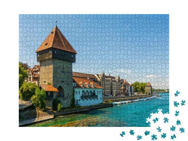 Puzzle 1000 Teile „Der Rheintorturm in Konstanz am Bodensee“