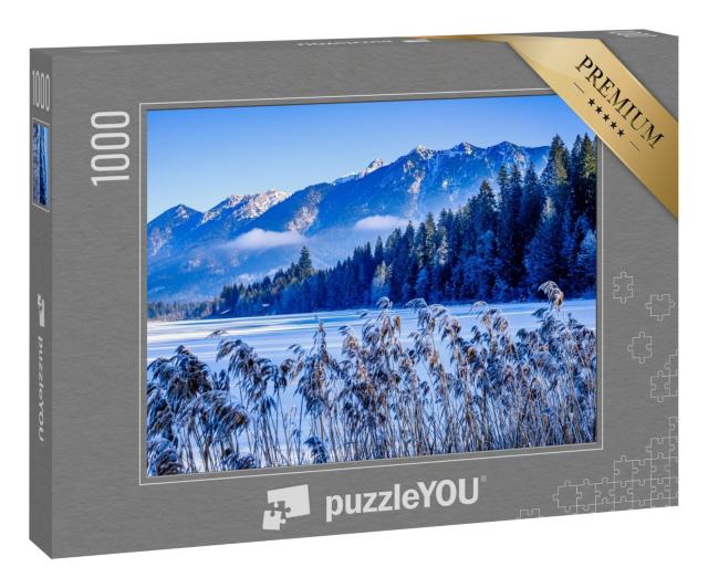 Puzzle 1000 Teile „Winterliche Landschaft am Karwendel- und Wettersteingebirge“