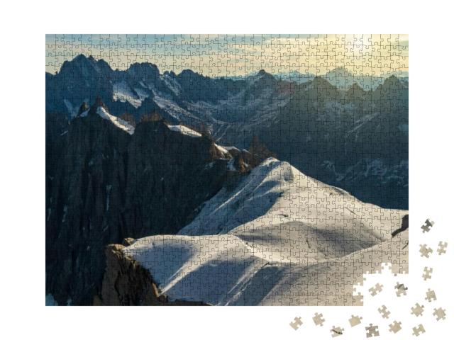 Puzzle 1000 Teile „Mont-Blanc-Massiv, Alpen an der Grenze zwischen Frankreich und Italien“