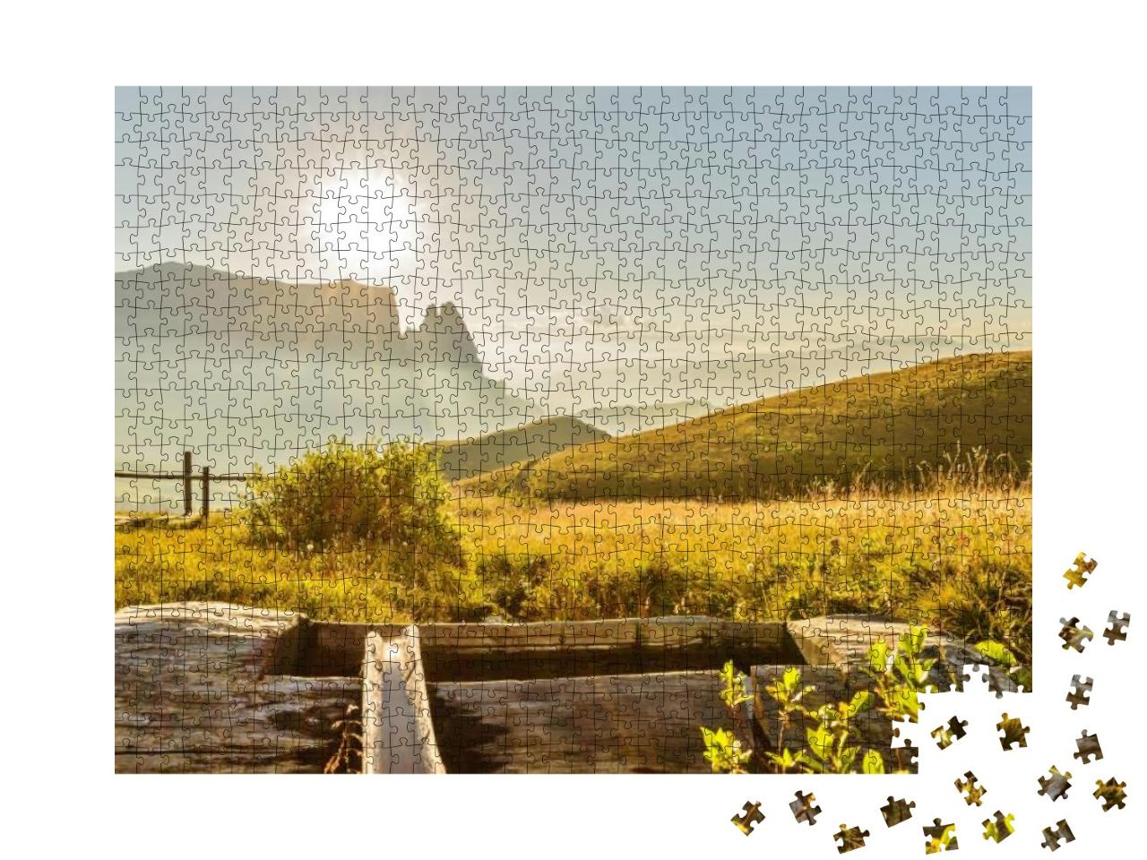 Puzzle 1000 Teile „Schlern an der Seiser Alm, Südtirol“