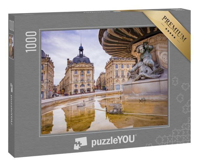 Puzzle 1000 Teile „Der Place de la Bourse in der Stadt Bordeaux, Frankreich“