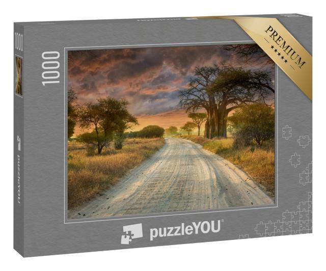 Puzzle 1000 Teile „Der beste Weg zur Pirschfahrt im Serengeti-Naturpark von Tansania“