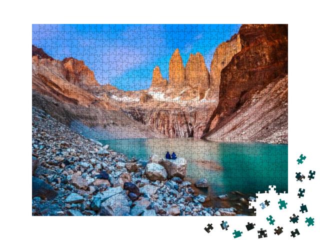 Puzzle 1000 Teile „Der Nationalpark Torres del Paine: Wahrzeichen von Patagonien, Chile“