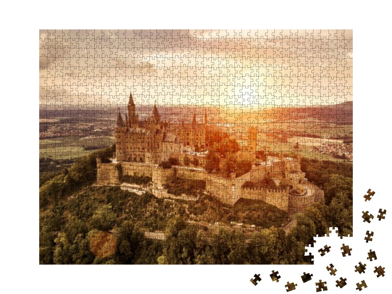 Puzzle 1000 Teile „Burg Hohenzollern bei Sonnenuntergang, Schwäbische Alb“