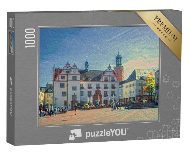 Puzzle 1000 Teile „im Stil von Paul-Cezanne - Altes Rathaus, Darmstadt, Deutschland - Puzzle-Kollektion Künstler & Gemälde“