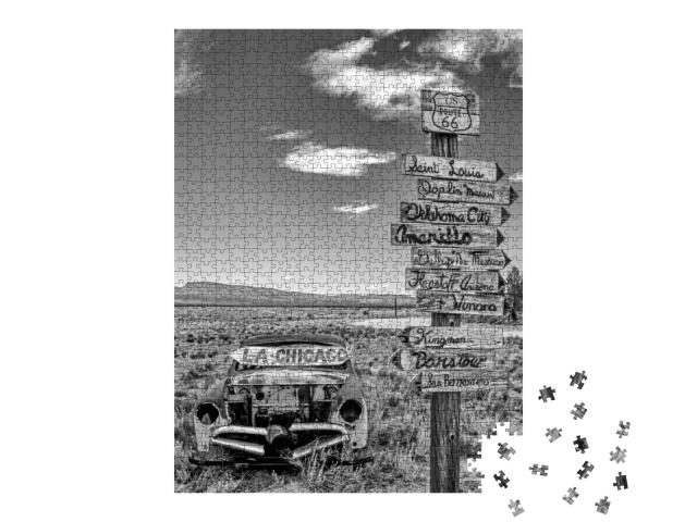 Puzzle 1000 Teile „Schilder mit Route 66“