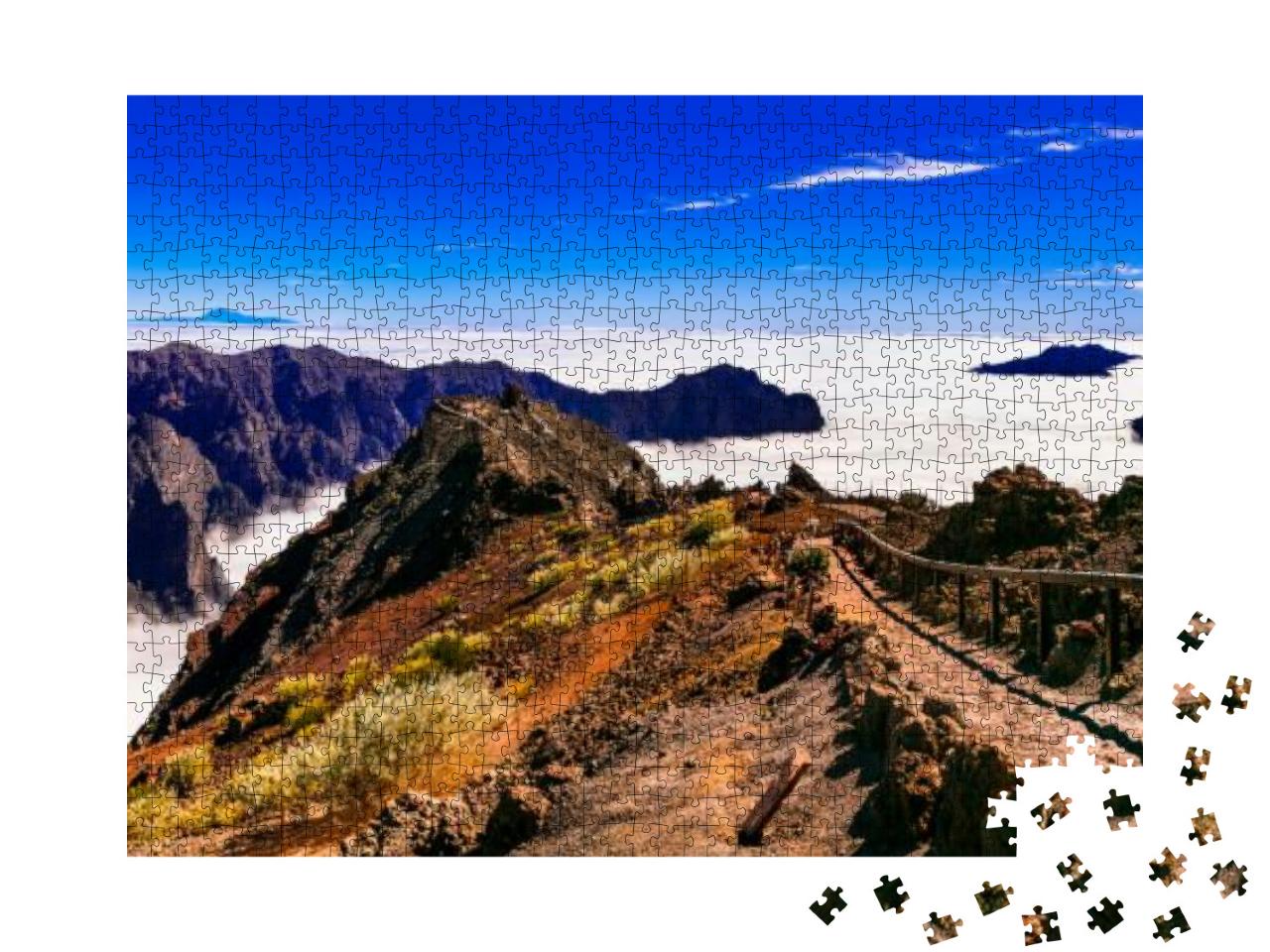 Puzzle 1000 Teile „Weg zum Himmel. Mirador Roque de los Muchachos - La Palma, Kanarische Inseln“