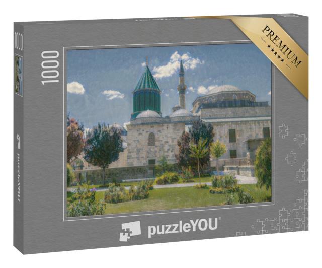 Puzzle 1000 Teile „im Kunst-Stil von Claude Monet - Mevlana Celaleddin Rumi Grab und Museum, Konya Türkei“