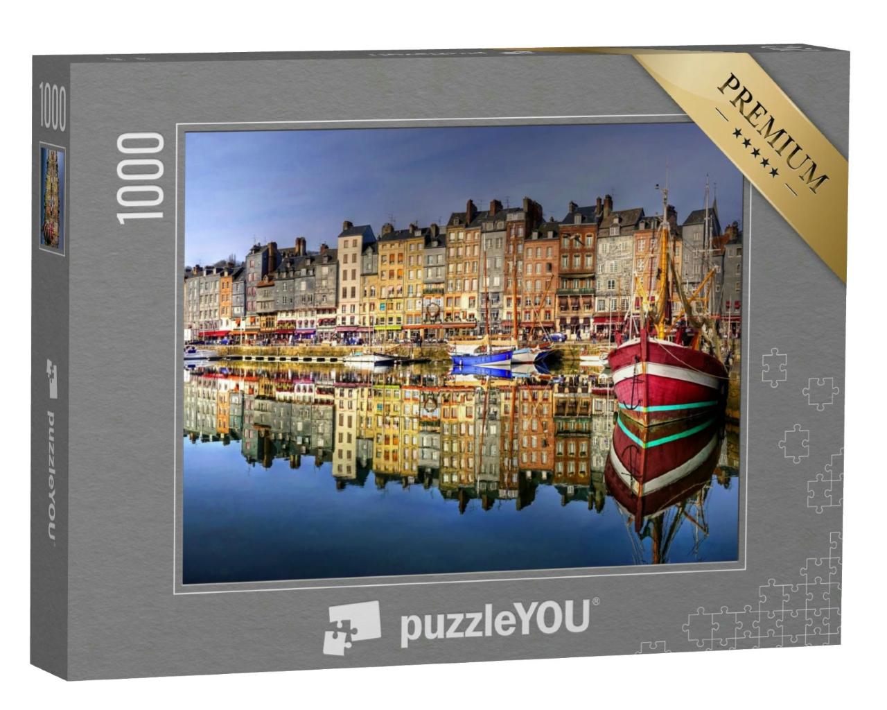 Puzzle 1000 Teile „Honfleur, typische Stadt der Normandie in Frankreich“