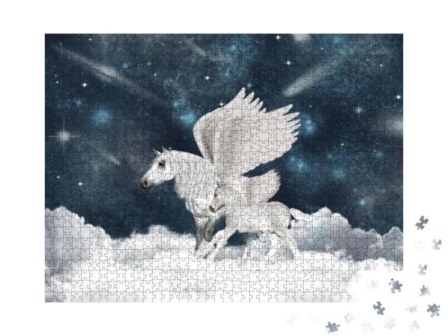 Puzzle 1000 Teile „Familie Pegasus“