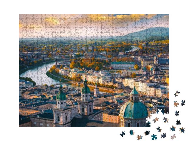 Puzzle 1000 Teile „Herbstlicher Blick auf Salzburg, Österreich“