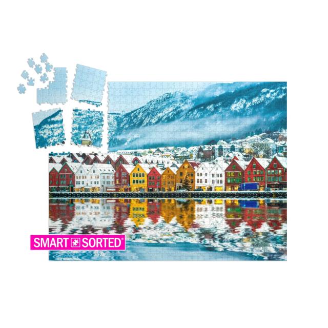 SMART SORTED® | Puzzle 1000 Teile „Blick auf Bergen, Norwegen“
