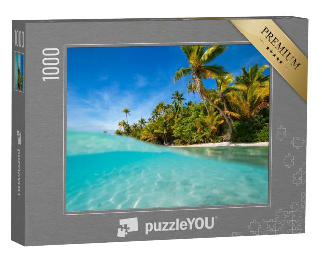 Puzzle 1000 Teile „Atemberaubende One Foot Insel, Cookinseln, Südpazifik“