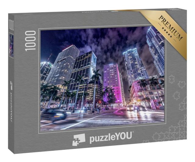 Puzzle 1000 Teile „Downtown Miami bei Nacht“