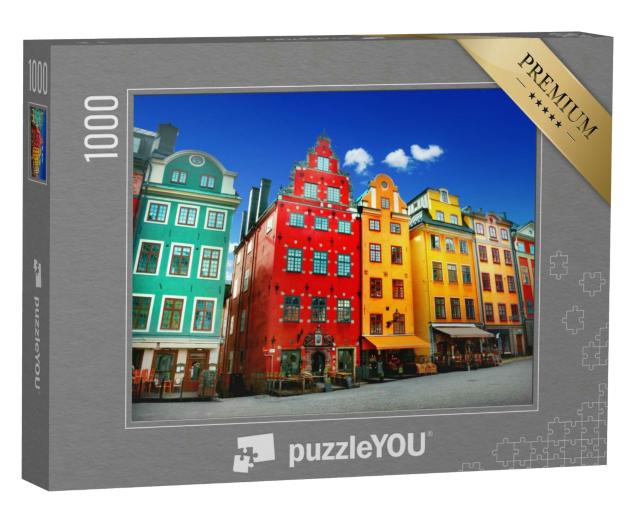 Puzzle 1000 Teile „Bunte Häuser von Stockholm“
