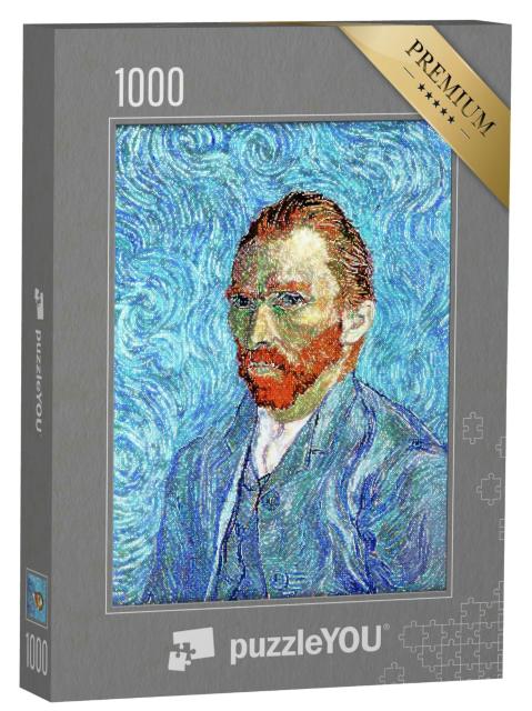Puzzle 1000 Teile „Van Gogh - Selbstporträt, Pixel Art Stil“