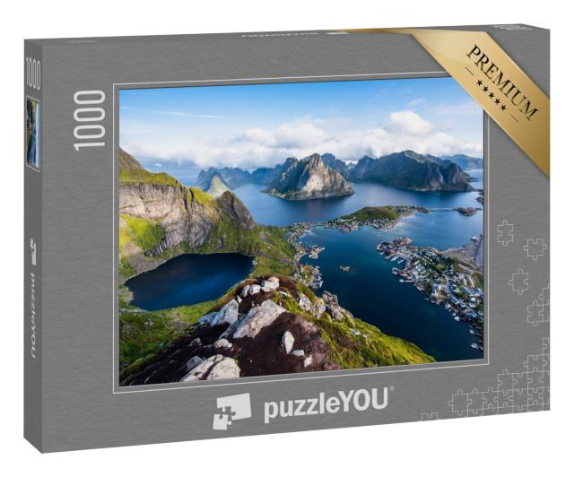 Puzzle 1000 Teile „Blick auf atemberaubende Berge der Lofoten, Norwegen“