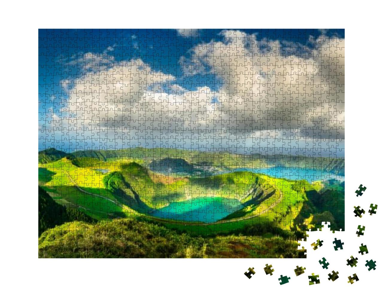Puzzle 1000 Teile „Die Blauen und Grünen Seen, Azoren“