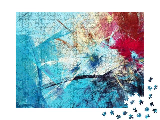Puzzle 1000 Teile „Wintermorgen - abstrakte Malerei“