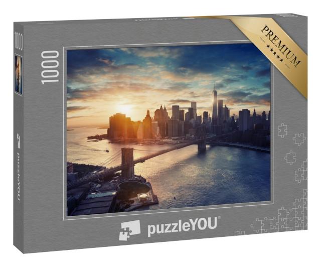 Puzzle 1000 Teile „Manhattan im Sonnenuntergang, New York“