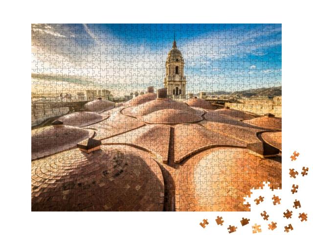 Puzzle 1000 Teile „Sonnenuntergang auf dem Dach der Kathedrale von Malaga, Spanien“