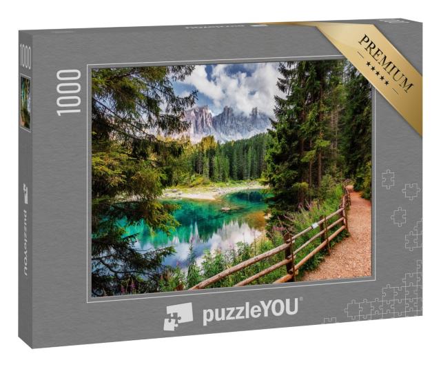 Puzzle 1000 Teile „Lago di Carezza See in den Dolomiten Alpen, Tirol, Italien“