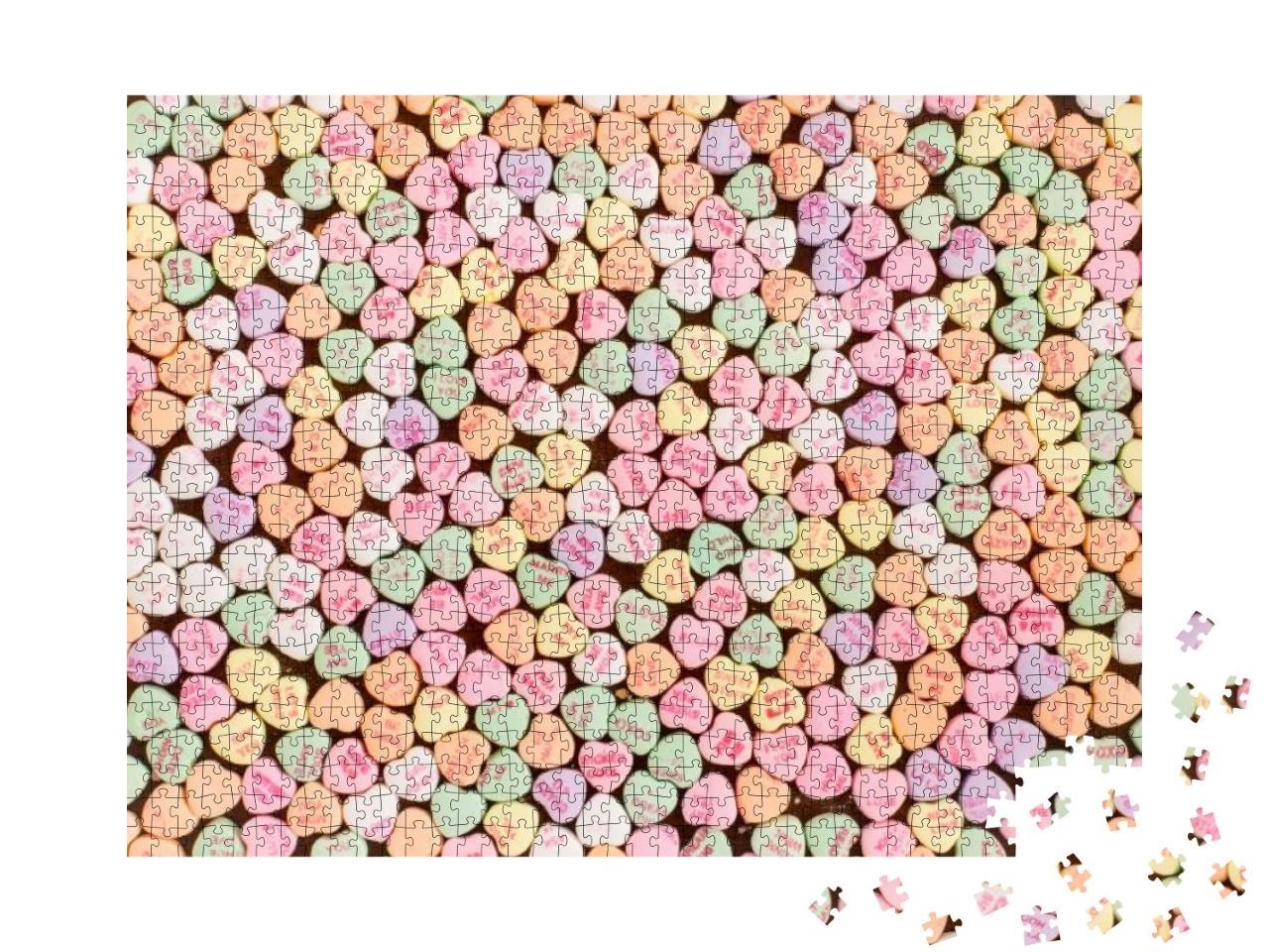 Puzzle 1000 Teile „Süße Botschaften, die von Herzen kommen, Valentinstag“
