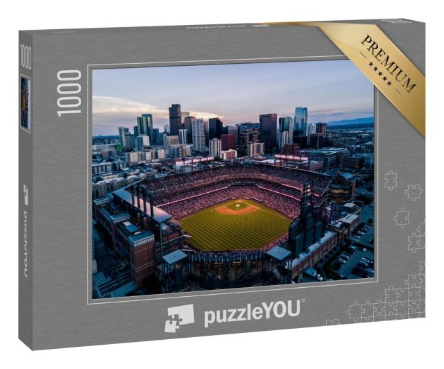 Puzzle 1000 Teile „Stadion und Skyline von Denver, Colorado“