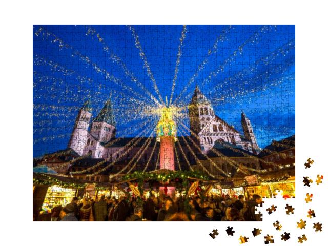Puzzle 1000 Teile „Weihnachtsmarkt, Weihnachten, Mainz, Deutschland“