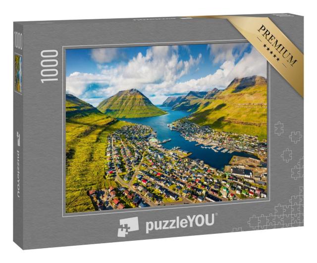 Puzzle 1000 Teile „Luftbild von Borody an einem schönen Sommermorgen“