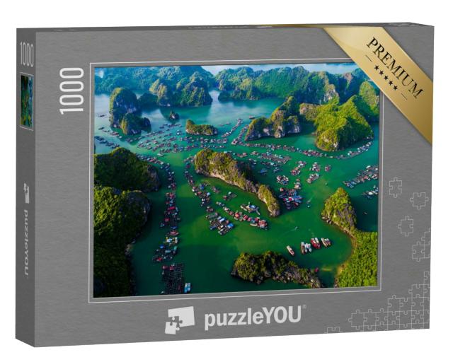 Puzzle 1000 Teile „Cat Ba Insel von oben. Lan Ha Bucht. Hai phong, Vietnam - Bild“
