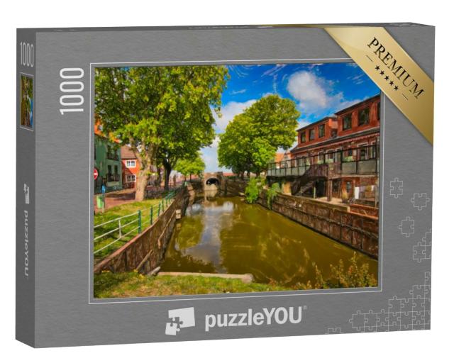 Puzzle 1000 Teile „Kanal zur alten Schleuse in Greetsiel, Deutschland“