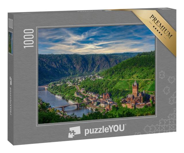 Puzzle 1000 Teile „Stadt und Burg Cochem an der Mosel in Deutschland“