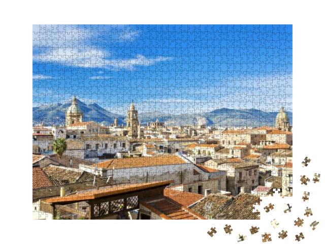 Puzzle 1000 Teile „Über den Dächern von Palermo“