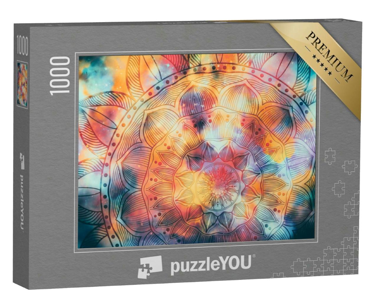 Puzzle 1000 Teile „Digitale Kunst: abstrakt-florales Mandala“