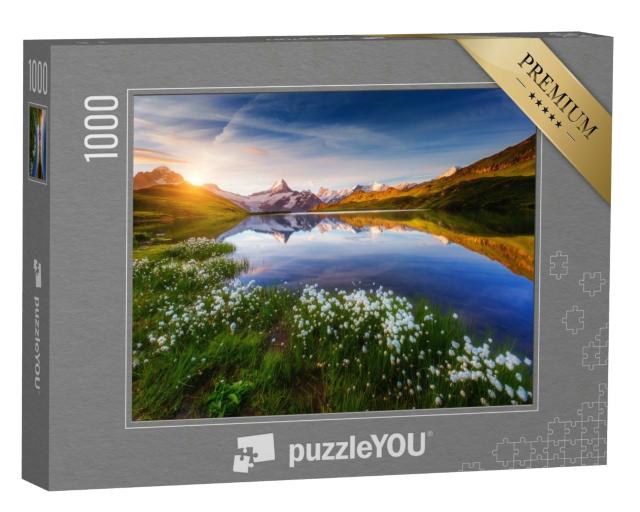 Puzzle 1000 Teile „Wunderschöne Aussicht auf das Schreckhorn und das Wetterhorn, Grindelwaldtal, Schweiz“