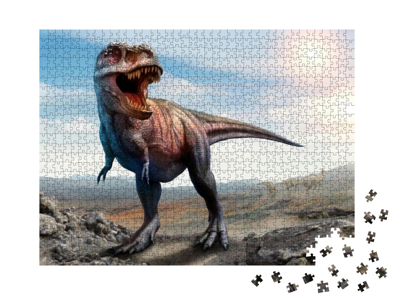 Puzzle 1000 Teile „Tyrannosaurus rex, 3D-Illustration“