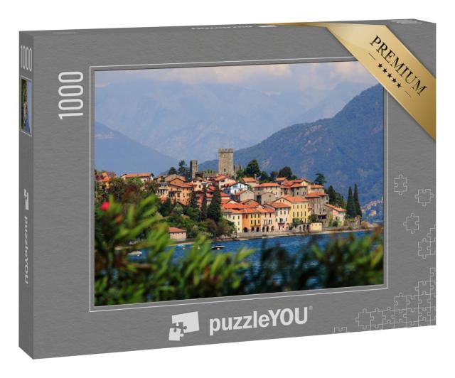 Puzzle 1000 Teile „San Siro am Comer See mit dem Schloss und der alten Festung Rezzonico“