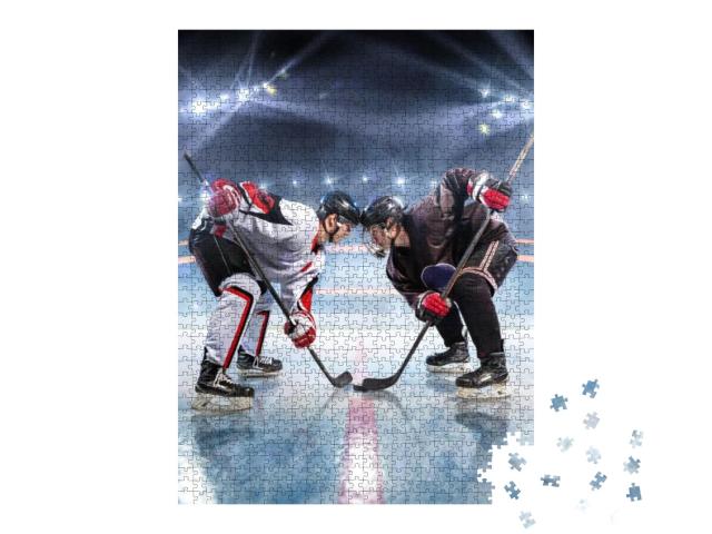 Puzzle 1000 Teile „Eishockeyspieler beginnt Spiel“