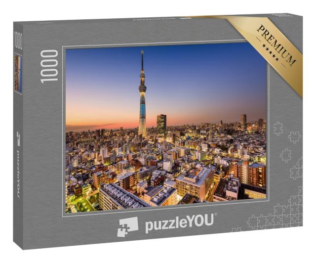 Puzzle 1000 Teile „Stadtbild mit Skytree, Tokio, Japan“