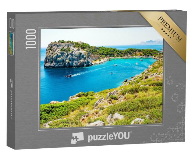 Puzzle 1000 Teile „Anthony-Quinn-Bucht auf Rhodos, Mittelmeer, Griechenland“