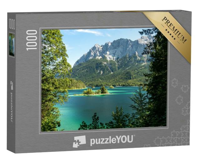 Puzzle 1000 Teile „Blick auf Zugspitze und Eibsee, Bayern, Deutschland“